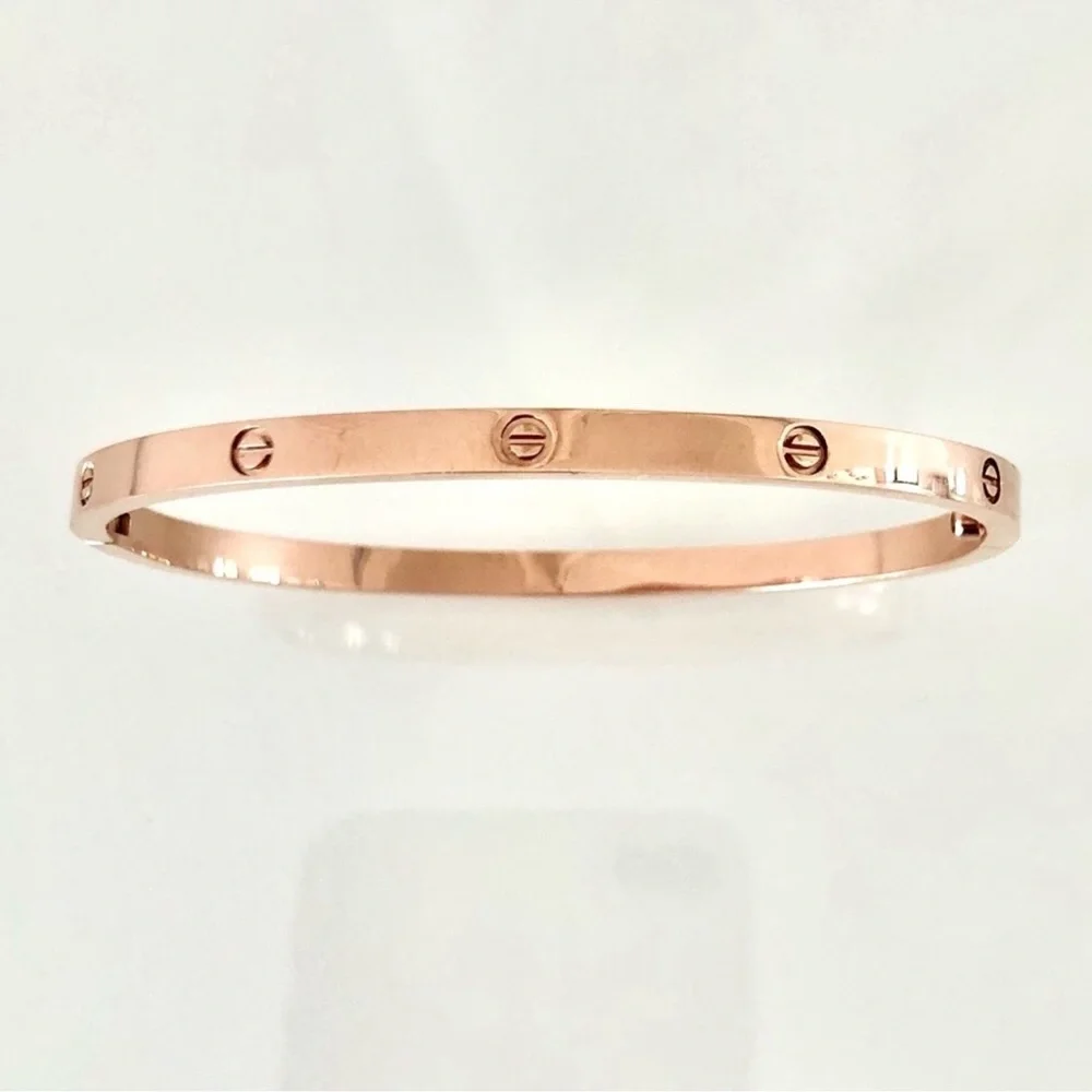 Generic Small Model Screw Cuff Bangle Bracelet with Screwdriver in Rose Gold